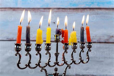 Hanukkah with menorah traditional 5665271 Stock Photo at Vecteezy