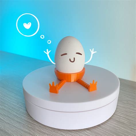 Free STL file Happy Egg - Egg holder with legs・3D printable object to ...