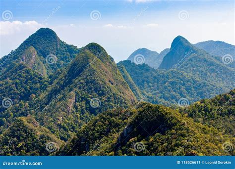 Tropical Green Mountains on Langkawi Island in Malaysia Stock Image ...