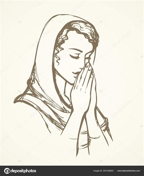 Vector image of the praying person Stock Vector by ©Marinka 253126050