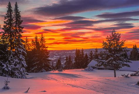 Beautiful winter view and a gorgeous sky. | Winter scenery, Winter ...