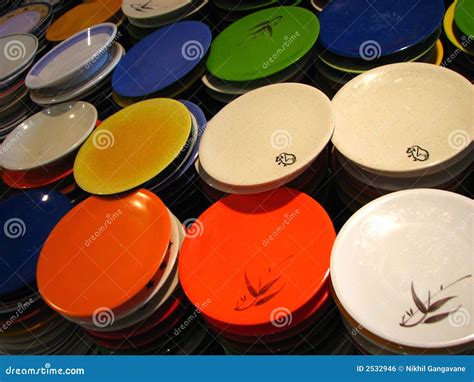 Colorful Plates stock photo. Image of color, restaurant - 2532946