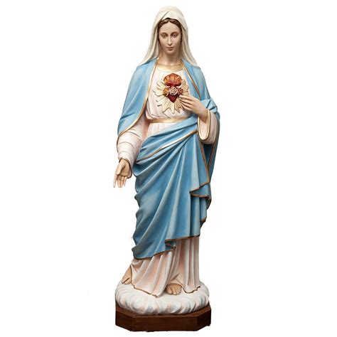 Sacred Heart of Mary statue in painted fiberglass 165cm | online sales ...