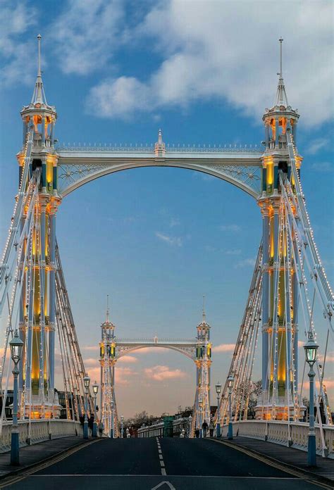 Albert Bridge Chelsea London UK | London pictures, Cable stayed bridge, Bridges architecture