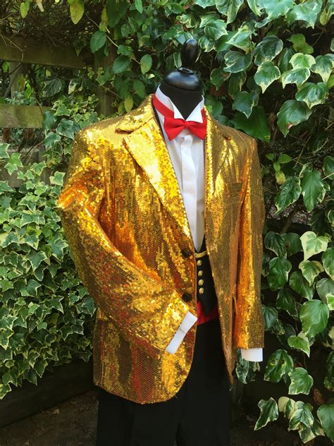 Masquerade Gents Gold Sequin Game Show Host Costume For Hire - Masquerade