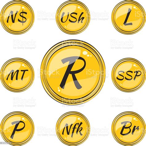 Set With Flat South African Currency Symbols Stock Illustration ...