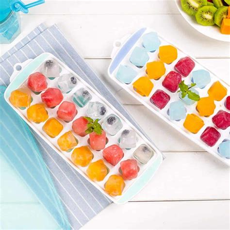 Ice Cube Trays Silicone Easy Release With Lid BPA Free - Water Me Daily