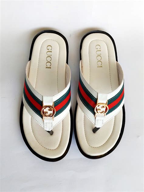 FGUC03-Branded Luxury White Slippers For Men - Frenzy