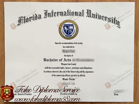 Copy Fake Florida International University Diploma Certificate Online