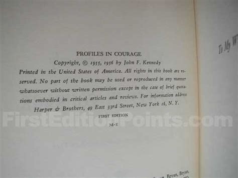 First Edition Points to identify Profiles In Courage by John F. Kennedy