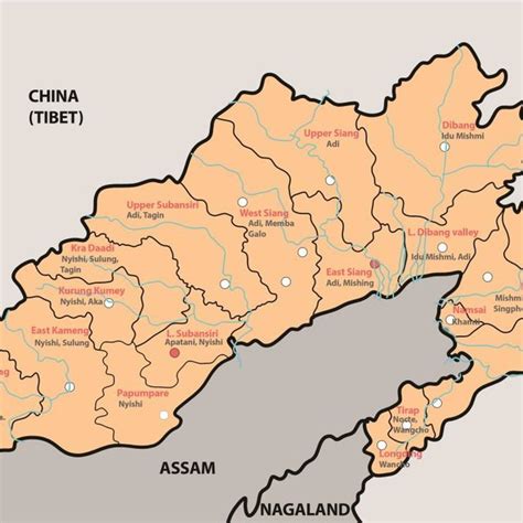 Arunachal Pradesh Map With Districts