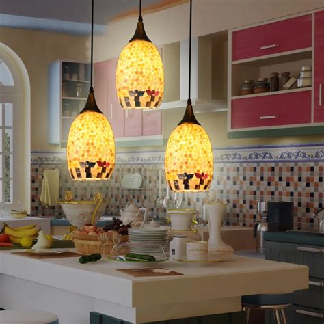 Tiffany Mediterranean style natural shell pendant lights lustres dining room bar home lighting ...