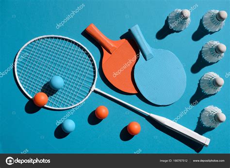 Ping pong and badminton equipment — Stock Photo © VadimVasenin #166767512