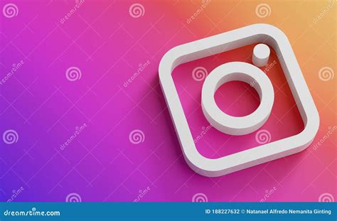 Instagram Logo Minimal Simple Design Template. Copy Space 3D Editorial ...