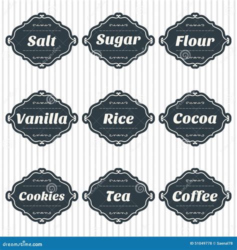 Food Storage Labels. Kitchen Food Storage Tags Collection Stock Vector ...