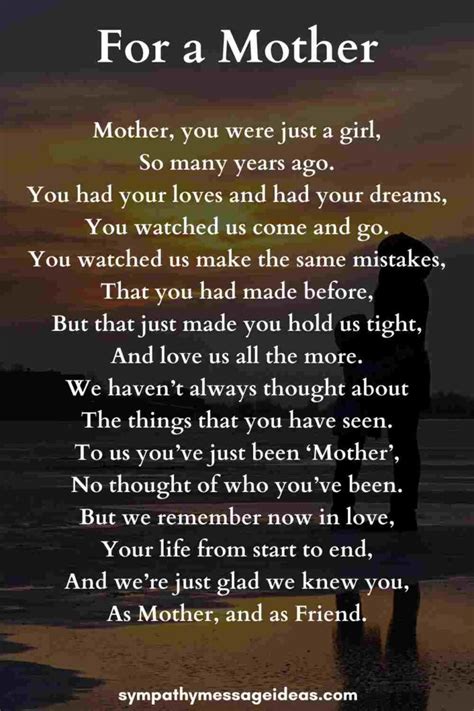 The 43 Most Touching Funeral Poems for Moms - Sympathy Message Ideas