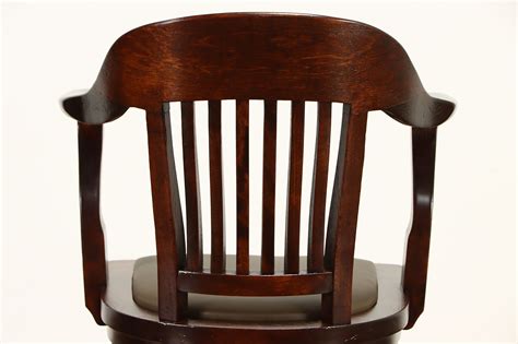 Birch & Leather Antique Swivel Adjustable Office Desk Chair