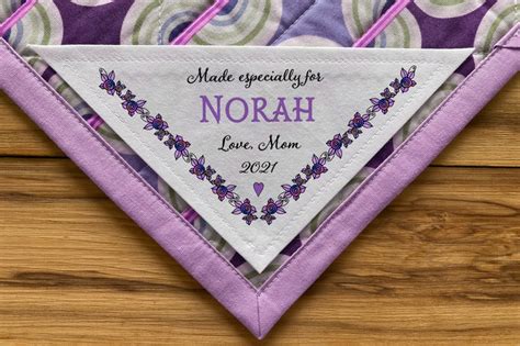 Large Triangle Quilt Label Personalized Sewing Labels | Etsy