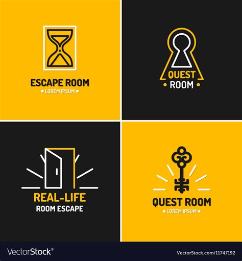 Emblem for the quest room Royalty Free Vector Image