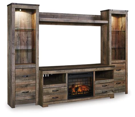 Trinell 4-Piece Entertainment Center with Electric Fireplace W446W8 by ...