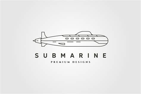 Line Art Submarine Icon Logo Vector Graphic by garisium · Creative Fabrica