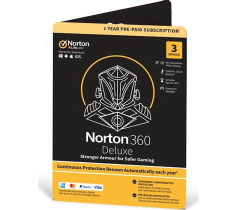 Buy NORTON 360 Deluxe Safer Gaming - 1 year for 3 devices | Free Delivery | Currys