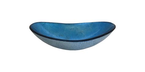 Blue Oval Glass Vessel Sink