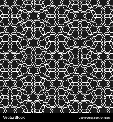 Black and white islamic pattern Royalty Free Vector Image