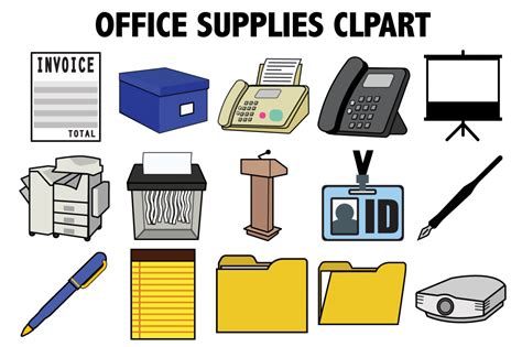 Office Supplies Clipart (240781) | Icons | Design Bundles