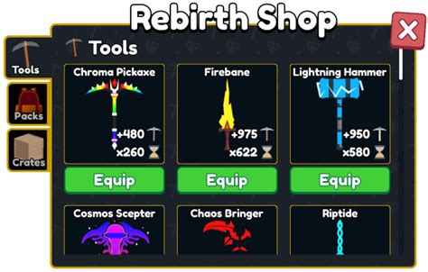 Rebirth Shop | Mining Simulator Wiki | Fandom