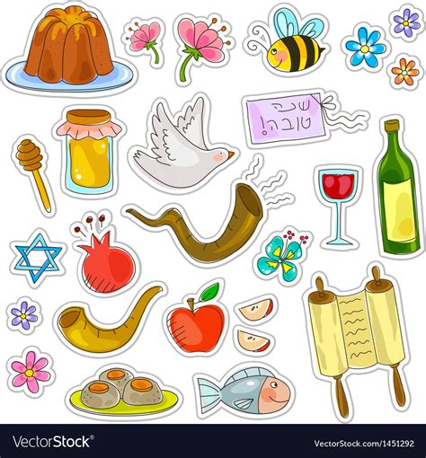 Rosh hashanah symbols Royalty Free Vector Image