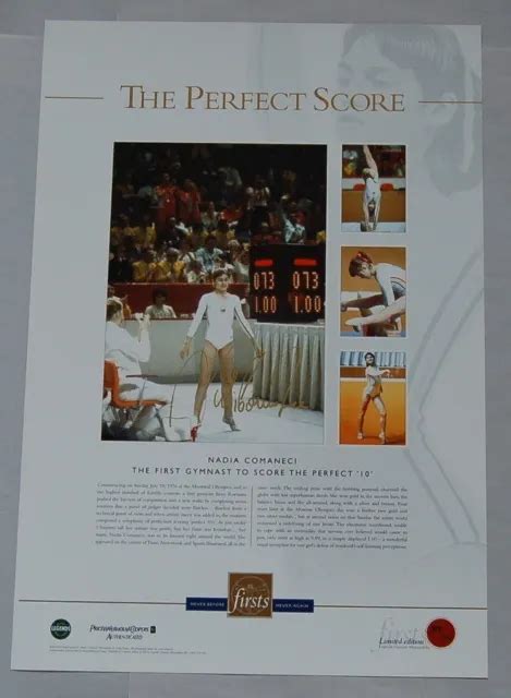 NADIA COMANECI HAND Signed The Perfect Score Limited Edition Olympics Print £66.64 - PicClick UK