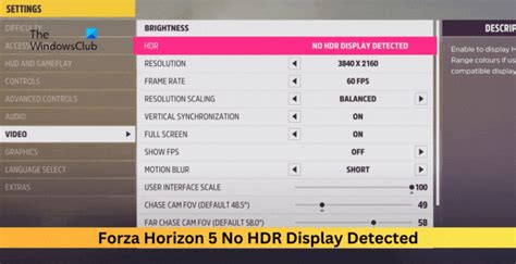 Fix Forza Horizon 5 No HDR Display Detected