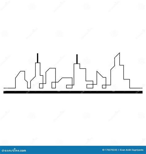 City Skyline Vector Silhouette Stock Illustration - Illustration of ...