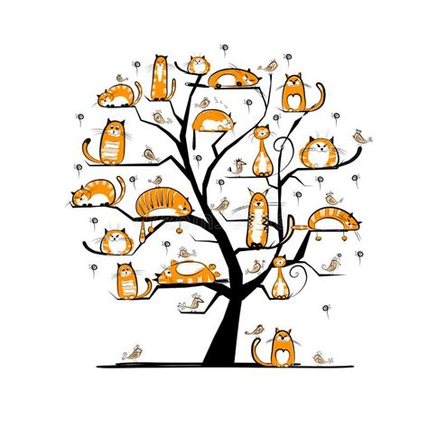 Cat Family Tree For Your Design Royalty Free Stock Photos - Image: 31862048