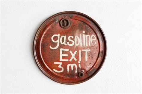 SOLD - Vintage Hand Painted Gasoline Sign, 1950s - Rehab Vintage Interiors