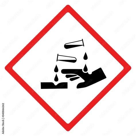 Corrosion hazard sign or symbol. Vector design isolated on white ...