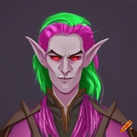 Evil male elf in dnd art style