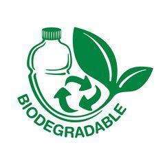 Biodegradable plastic sign - bottle turns to recycle symbol - eco ...