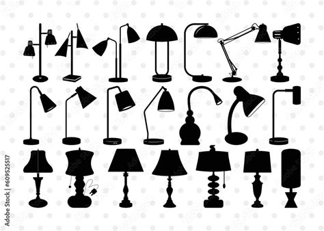 Desk Lamp Silhouette, Desk Lamp SVG, Table Lamp Svg, Street Light Svg, Library Lamps Svg ...