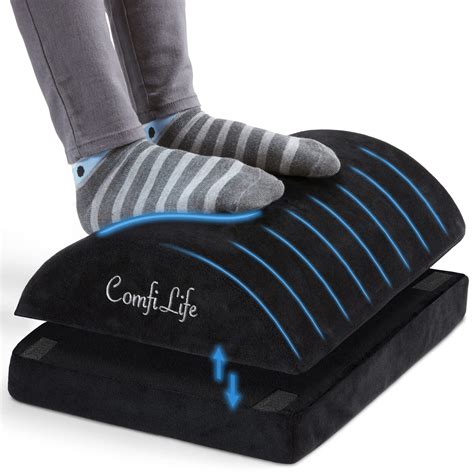 Buy ComfiLife Ergonomic Under Desk Foot Rest for Office Use – Adjustable Height Memory Foam Foot ...
