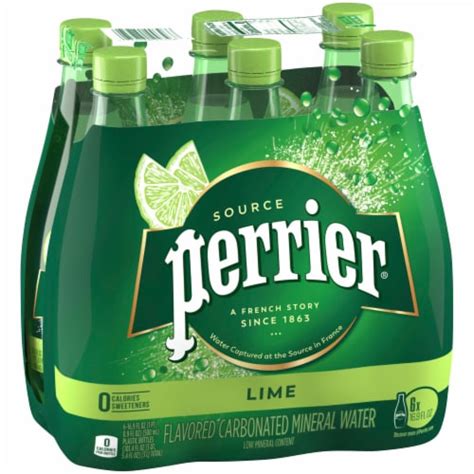 Perrier® Lime Flavored Sparkling Bottled Water, 6 bottles / 16.9 fl oz - Smith’s Food and Drug