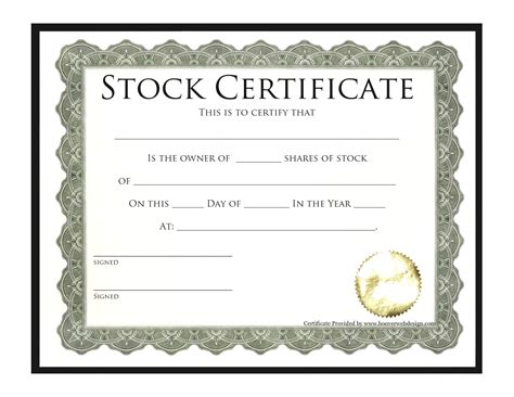 Microsoft Stock Certificate Template | Daishu Intended For Stock ...