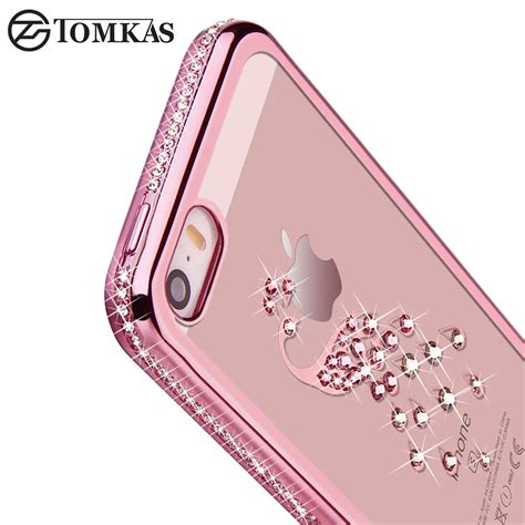 5 5S Rhinestone Silicone Case For iPhone 5S 5 SE 6 S 6s Plus Glitter ...