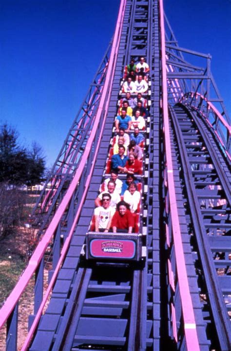 Florida Memory - View showing visitors riding the Florida Hurricane roller coaster at the ...