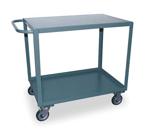 Flat Handle Utility Cart, Load Capacity 2400 lb, Number of Shelves 2 - Grainger