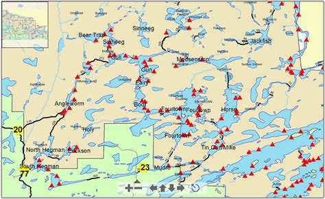 Boundary Waters Campsite Map - Map Of Europe And Asia