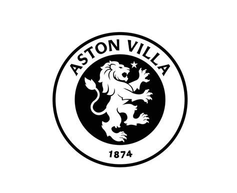 Aston Villa Club Logo Symbol Black And White Premier League Football Abstract Design Vector ...