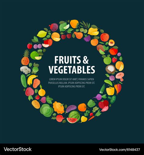 Fruits and vegetables logo design template Vector Image