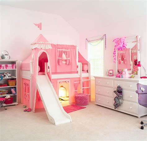 Princess Castle Loft Bed with Slide | Big Girl Rooms | Pinterest